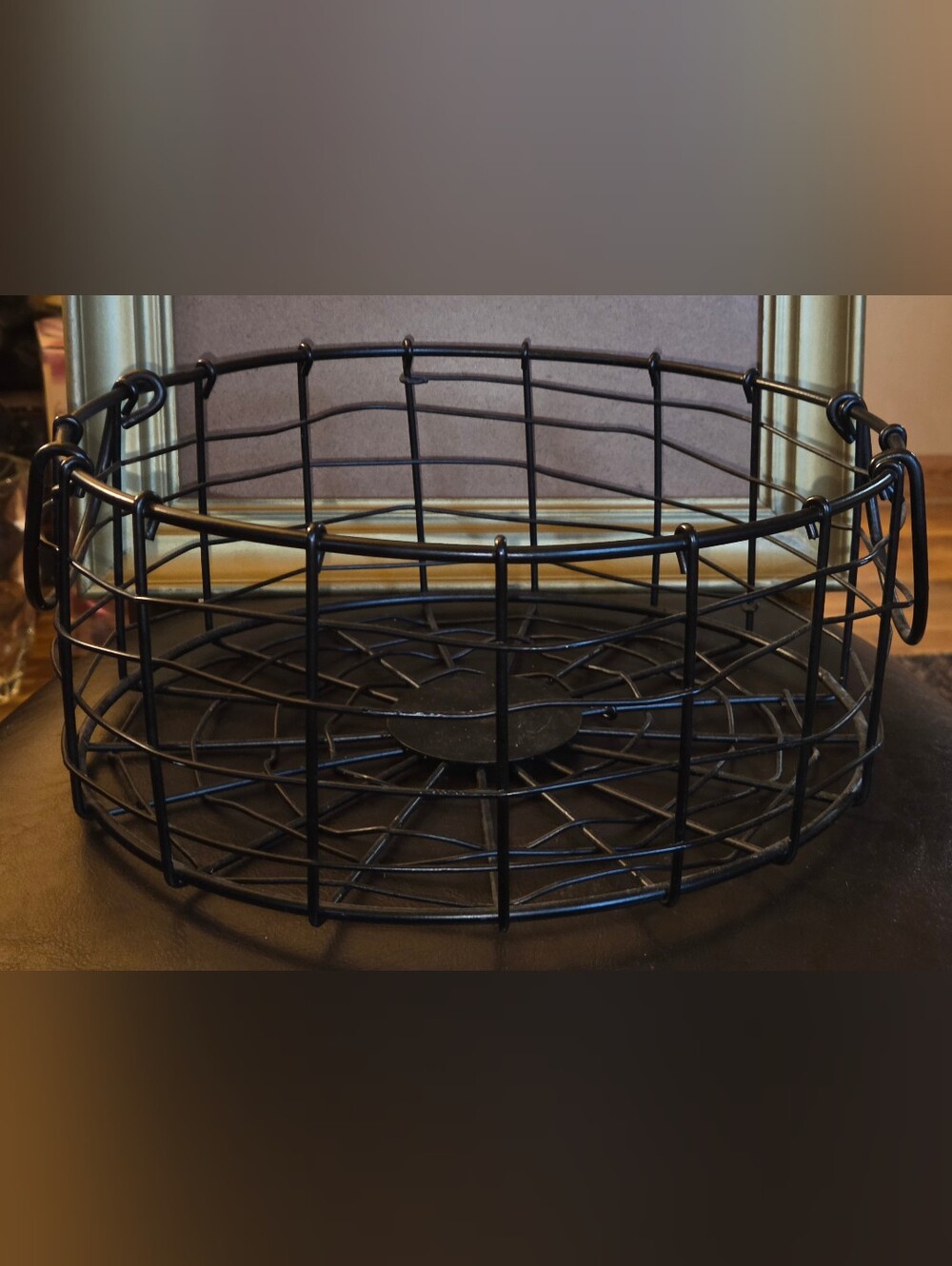 Black Wire Round Decorative Storage Basket - Home Accents
